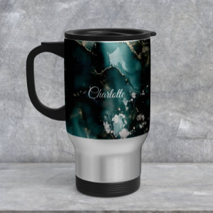 Mug De Voyage Marbre personnalisé de luxe avec nom personnalisé