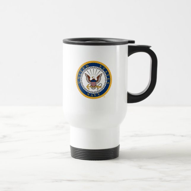Mug De Voyage Marine américaine | Emblème de la marine (Droite)