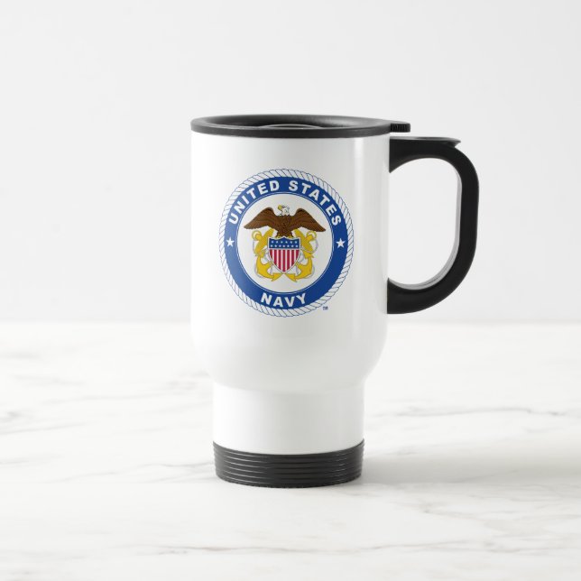 Mug De Voyage Marine américaine | Officier Crest (Droite)