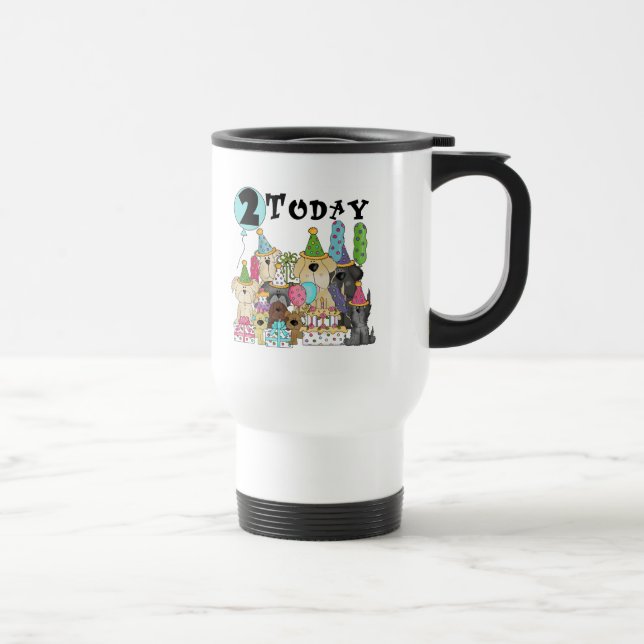 Mug De Voyage Marionnettes 2e anniversaire Bash Tshirts et cadea (Droite)