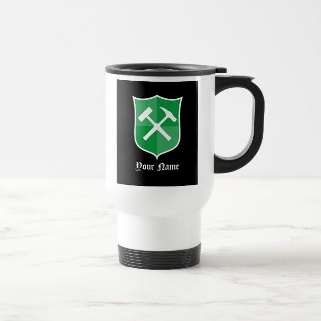 Mug De Voyage Marteau de roche traversée et logo du bouclier du  (Droite)