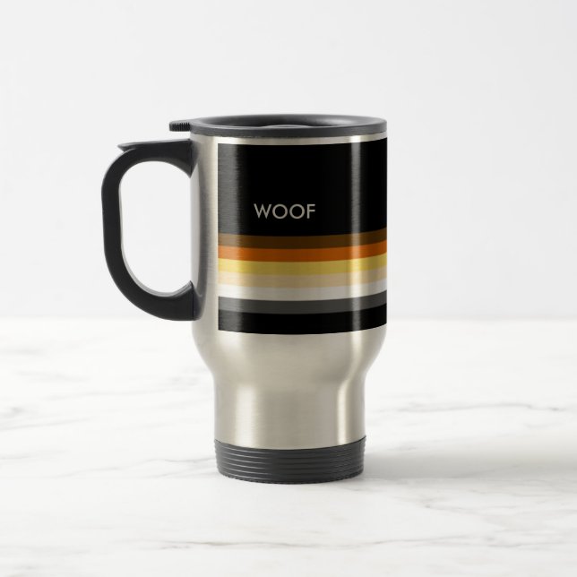 Mug De Voyage Masculine et Sleek Gay Bear Pride Drapeau laine (Gauche)