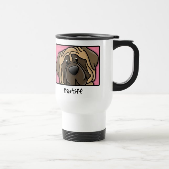 Mug De Voyage Mastiff carré de bande dessinée (Droite)