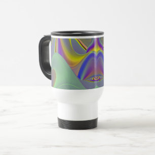 Mug De Voyage Mauvais visage, Arc-en-ciel 3D Abstrait