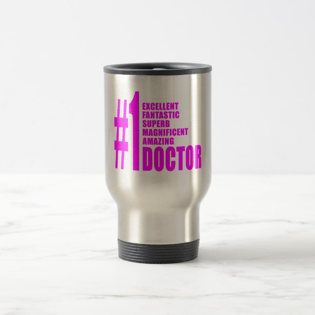 Mug De Voyage Médecins modernes roses : Docteur du numéro un (Centre)