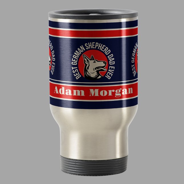Mug De Voyage Meilleur berger allemand personnalisé papa jamais (Créateur téléchargé)