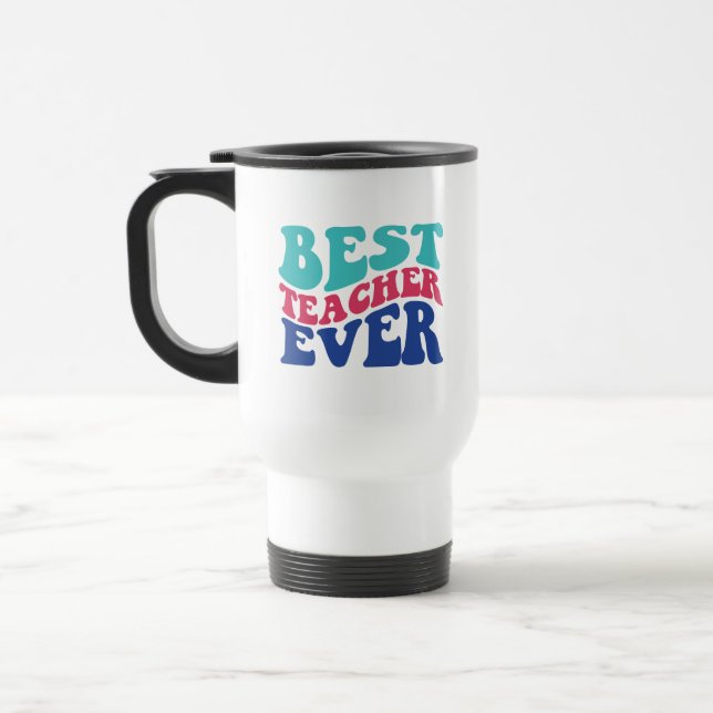 Mug De Voyage Meilleur enseignant jamais Wordart (Gauche)