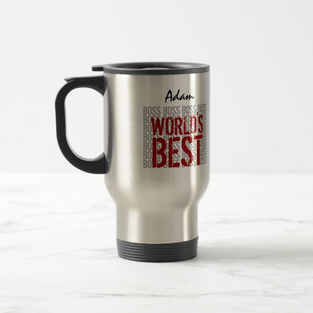 Mug De Voyage Meilleur Grunge Boss du monde Lettering Nom person (Gauche)
