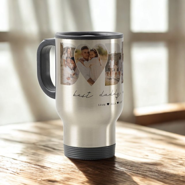 Mug De Voyage Meilleur papa jamais photo moderne Collage Fête de (Créateur téléchargé)