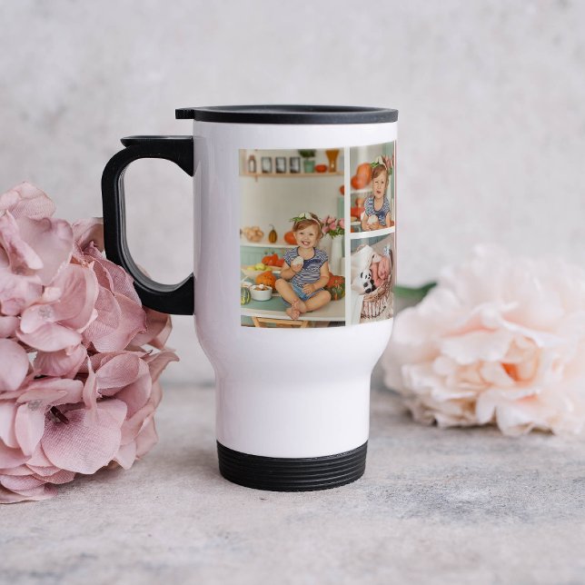 Mug De Voyage Meilleure grand-mère | Collage photo couleur bloc (Créateur téléchargé)