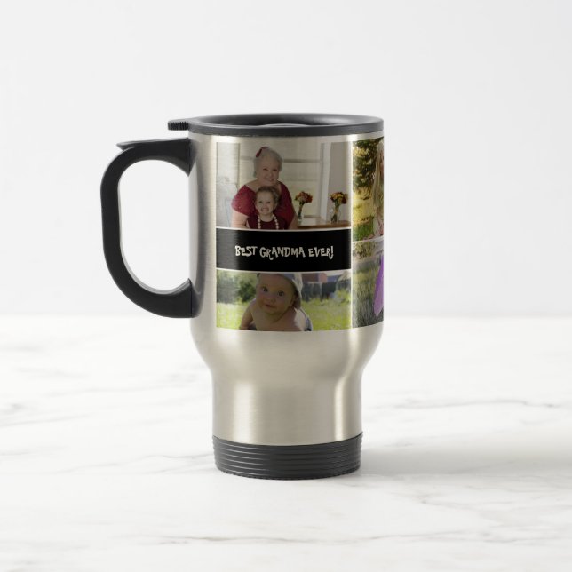 Mug De Voyage Meilleure grand-mère jamais Custom Photo collage (Gauche)