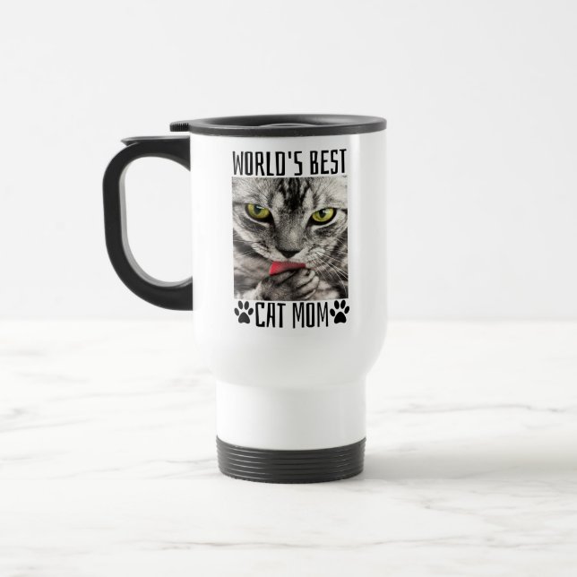 Mug De Voyage Meilleure maman de chat du monde (Gauche)