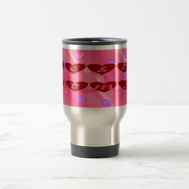 Mug De Voyage Meilleure maman en Hearts (Centre)