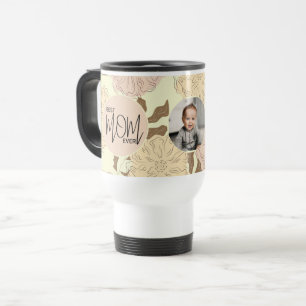 Mug De Voyage Meilleure maman Jamais Floral Motif Photo
