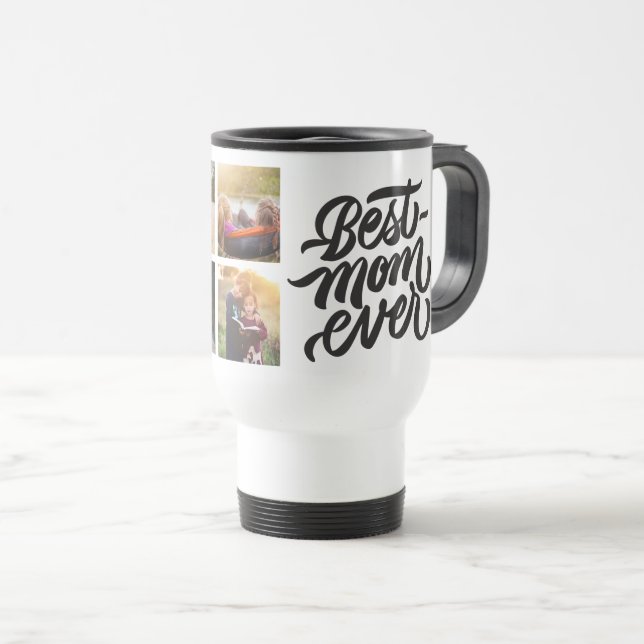 Mug De Voyage Meilleure Maman Jamais Personnalisée 6 Photo Colla (Devant droit)