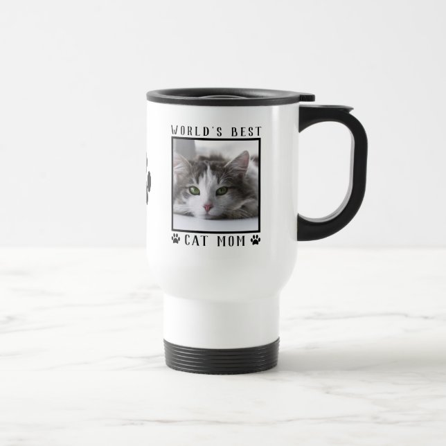 Mug De Voyage Meilleurs Empreintes de pattes de maman chat du mo (Droite)