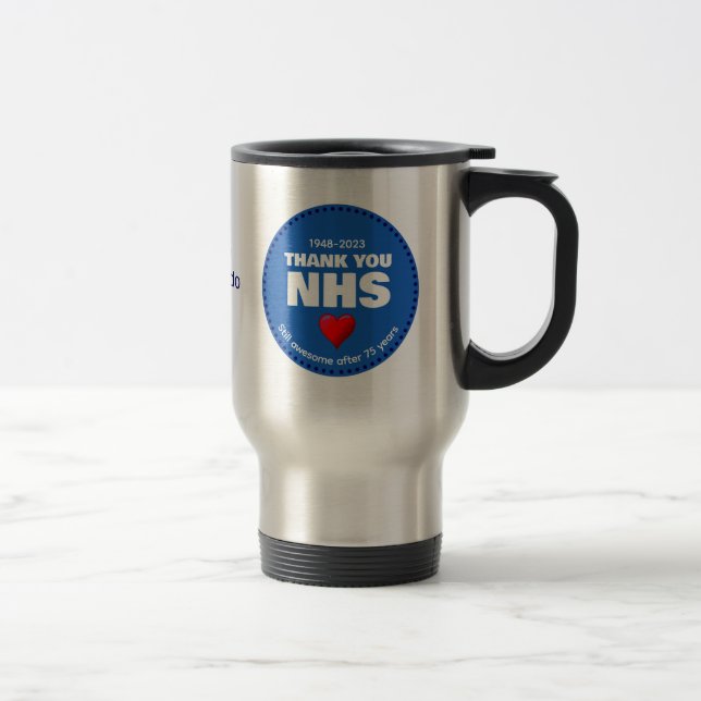 Mug De Voyage MERCI NHS 75 ans (Droit)