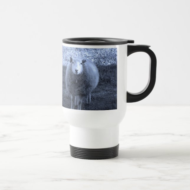 Mug De Voyage Mère bleue et blanche mouton (Droite)