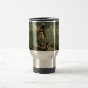 Mug De Voyage Mère Marie marche sur le serpent Voyage Mug
