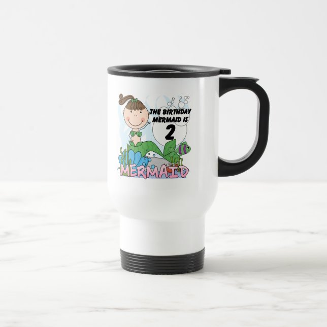 Mug De Voyage Mermaid 2e Anniversaire Tshirts et cadeaux (Droite)