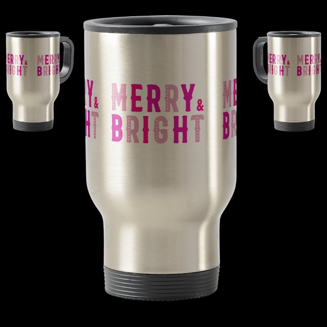 Mug De Voyage Merry & Bright, Joyeux Noël, Cadeau de Noël (Créateur téléchargé)