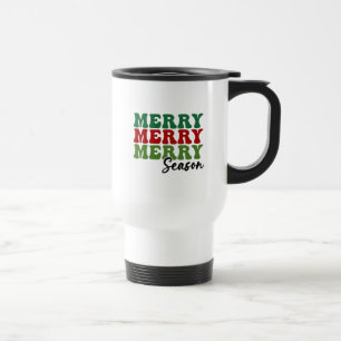 Mug De Voyage Merry Merry Merry Saison - Retro Holiday Art