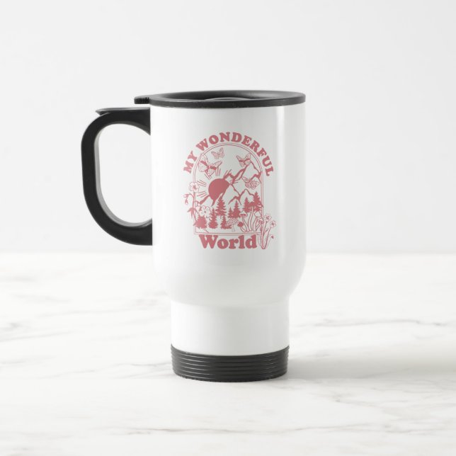 Mug De Voyage Mes merveilleuses fleurs rétro du monde (Gauche)