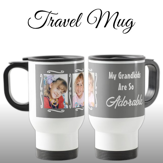 Mug De Voyage Mes petits-enfants sont adorables ajouter des phot (Créateur téléchargé)