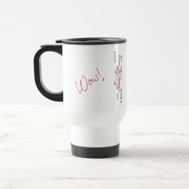 Mug De Voyage Message de SETI de signal de wow (Gauche)