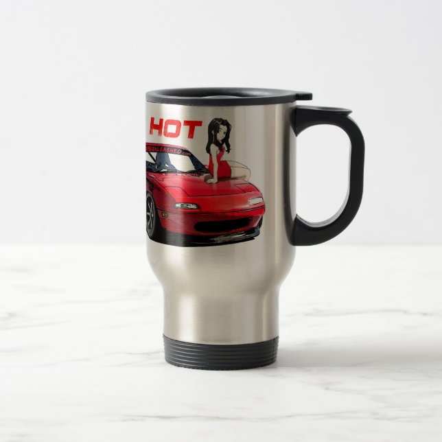 Mug De Voyage Miata MX-5 d'un rouge ardent (Droit)