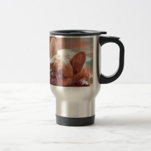 Mug De Voyage Mignonne French Bulldog Eau Couleur Art Peinture