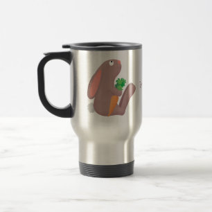 Mug De Voyage Mignons lapin lapin lapin assis avec dessin de car