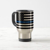 Mince Ligne Bleue Police Drapeau Monogramme Grand