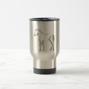 Mug De Voyage Mini & moderne Cheval Blanc Dessin Élégant Cute