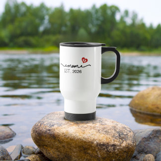 Mug De Voyage Minimal Mom Établie Nom Manuscrit Année
