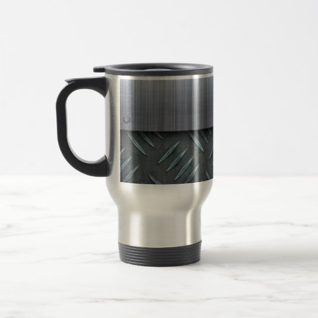 Mug De Voyage Modèle balayé de plat de diamant en métal (Gauche)