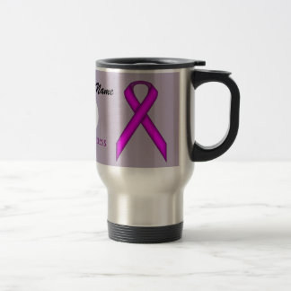 Mug De Voyage Modèle de ruban standard violet par Kenneth Yoncic