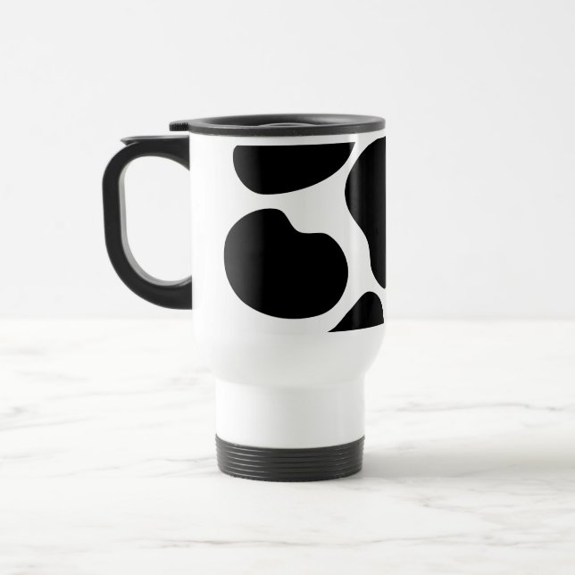 Mug De Voyage Modèle noir et blanc d'impression de vache (Gauche)
