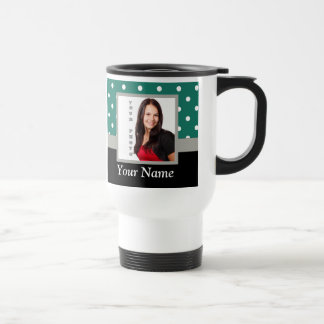 Mug De Voyage Modèle photo à points de polka vert