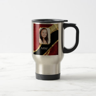 Mug De Voyage Modèle photo damassé rouge