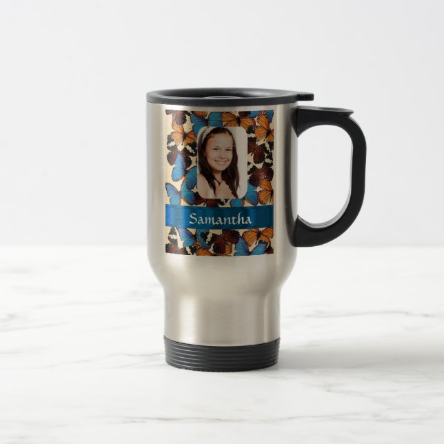 Mug De Voyage Modèle photo de collage papillon (Droit)