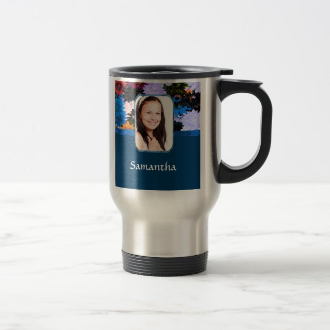 Mug De Voyage Modèle photo floral personnalisé (Droit)