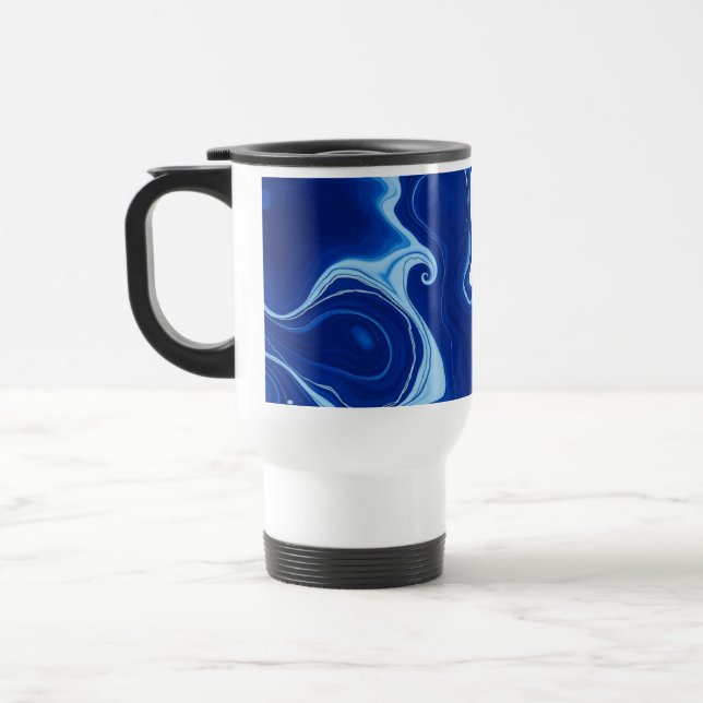 Mug De Voyage Modern Midnight Indigo Blue Ink Wash Custom (Gauche)