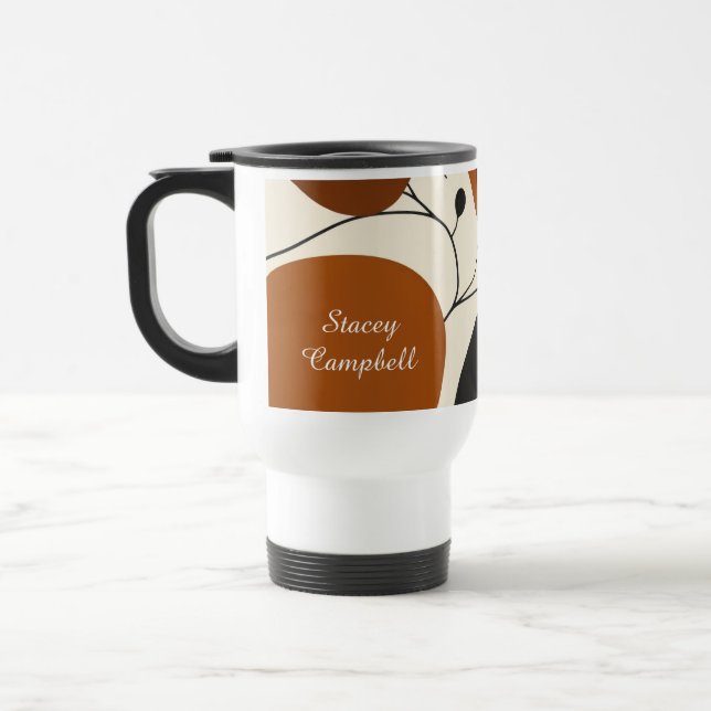 Mug De Voyage Modern Terra Cotta Abstract Silhouette Personalize (Gauche)