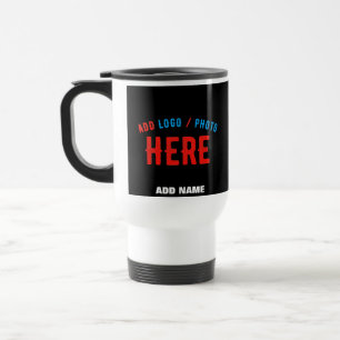 MUG DE VOYAGE MODERNE ET MODERNE PERSONNALISABLE NOIR VÉRIFIÉ