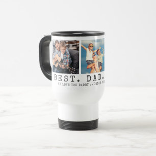 Mug De Voyage Moderne MEILLEUR PÈRE JAMAIS 3 Photos Personnalisé