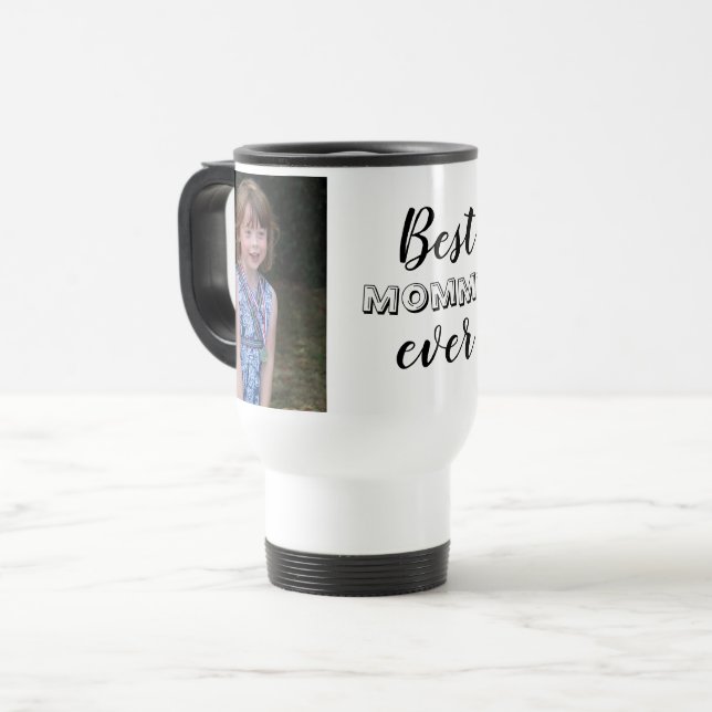 Mug De Voyage Moderne Meilleure maman Jamais Deux Collage Photo (Devant gauche)
