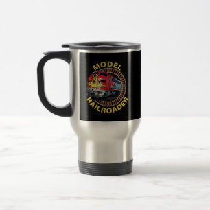 Mug De Voyage Modifier le modèle de texte Railroader Red Yellow 