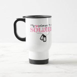 Mug De Voyage Mon coeur appartient à un soldat
