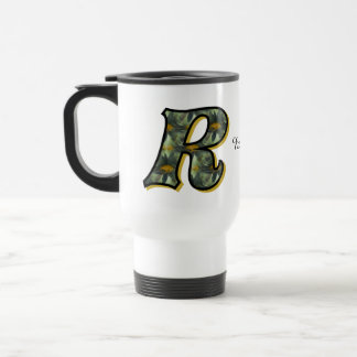 Mug De Voyage Monogram Initial R Daisy Floral Art Personalized